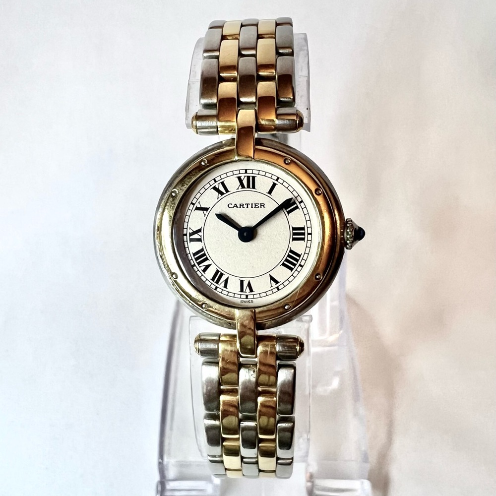 CARTIER PANTHERE VENDOME 24mm 2 Row Gold Watch Cream Dial